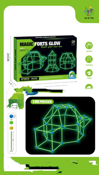 Make Sleep Overs Awesome! Fort Building Kit Construction Blocks Set Kids Toy Tents Fortress Builder Castles Tunnels Diy 3d Play House For Children Gift