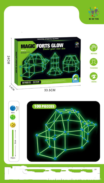 Make Sleep Overs Awesome! Fort Building Kit Construction Blocks Set Kids Toy Tents Fortress Builder Castles Tunnels Diy 3d Play House For Children Gift