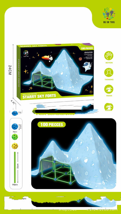 Make Sleep Overs Awesome! Fort Building Kit Construction Blocks Set Kids Toy Tents Fortress Builder Castles Tunnels Diy 3d Play House For Children Gift