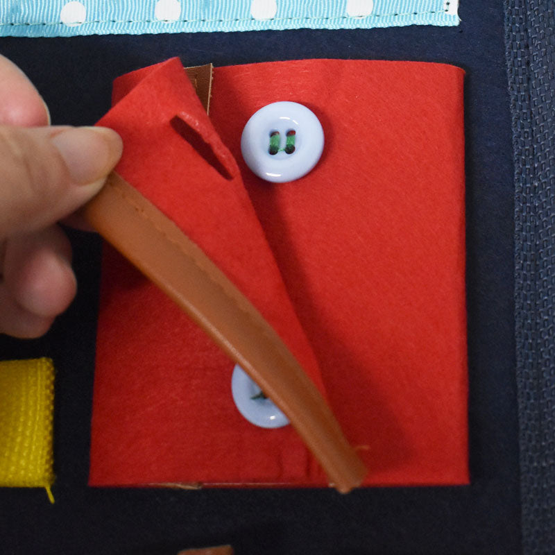 Montessori Busy Board is Perfect for Trips and Teaching General Motor Skills and Basic Problem Solving