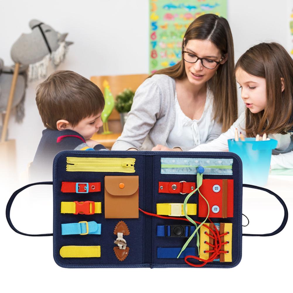 Montessori Busy Board is Perfect for Trips and Teaching General Motor Skills and Basic Problem Solving